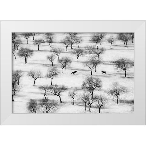 Run White Modern Wood Framed Art Print by Sabol, Petar
