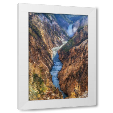 The Yellowstone White Modern Wood Framed Art Print by Sink, Jeffrey C