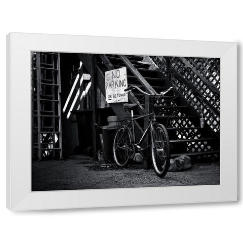 The Bad Bicycle White Modern Wood Framed Art Print by Carson, Brian