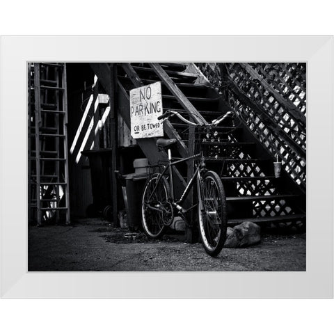 The Bad Bicycle White Modern Wood Framed Art Print by Carson, Brian