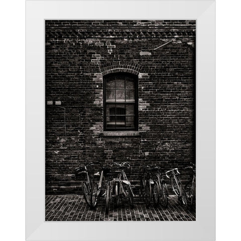 Toronto Distillery District Windows No 5 White Modern Wood Framed Art Print by Carson, Brian