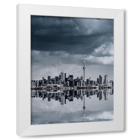 Toronto Skyline White Modern Wood Framed Art Print by Carson, Brian