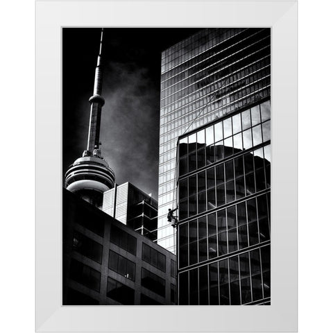 Window Washing No 2 White Modern Wood Framed Art Print by Carson, Brian