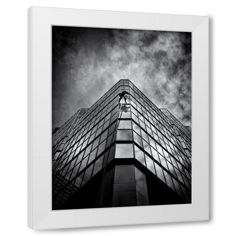 Window Washing No 8 White Modern Wood Framed Art Print by Carson, Brian