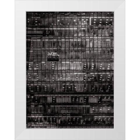 Window Washing No 9 White Modern Wood Framed Art Print by Carson, Brian