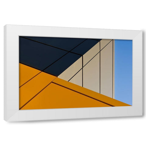 Leaning against the blue sky White Modern Wood Framed Art Print by Jonkman, Gerard