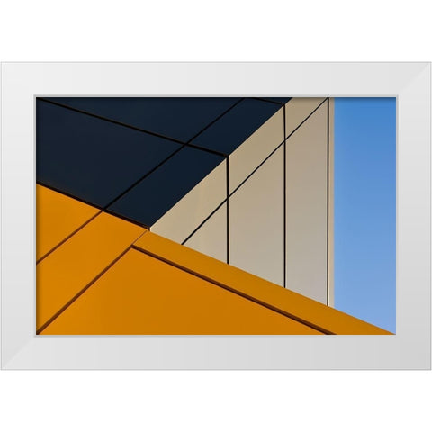 Leaning against the blue sky White Modern Wood Framed Art Print by Jonkman, Gerard