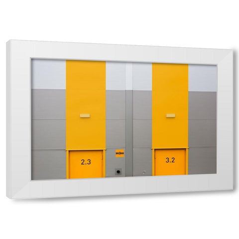 Yellow Mirror White Modern Wood Framed Art Print by Niezen, Jan