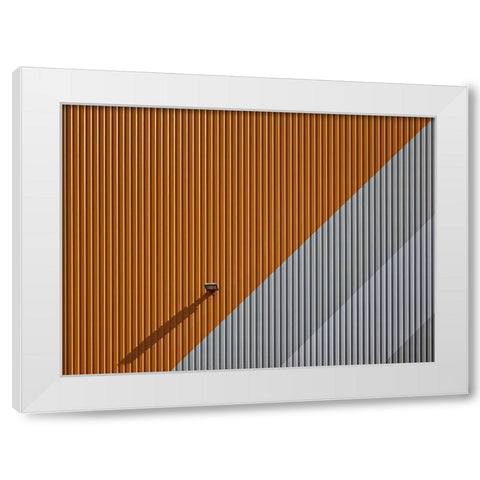 Lines-Colour and Shadow White Modern Wood Framed Art Print by Peter Rank, Hans