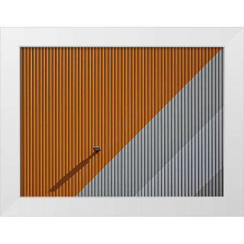 Lines-Colour and Shadow White Modern Wood Framed Art Print by Peter Rank, Hans