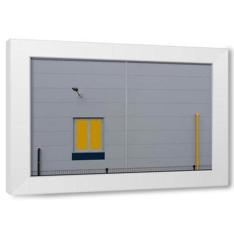 Yellow Window White Modern Wood Framed Art Print by Niezen, Jan