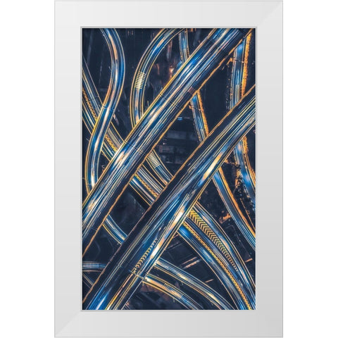 Large interchange White Modern Wood Framed Art Print by TIANQI