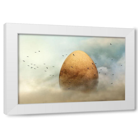 genesis White Modern Wood Framed Art Print by Flour, Piet