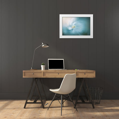 Serene White Modern Wood Framed Art Print by Parker, Jacky