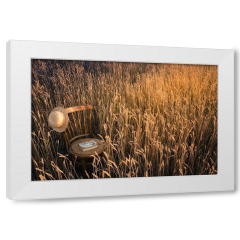 Afternoon White Modern Wood Framed Art Print by Clough, Stephen