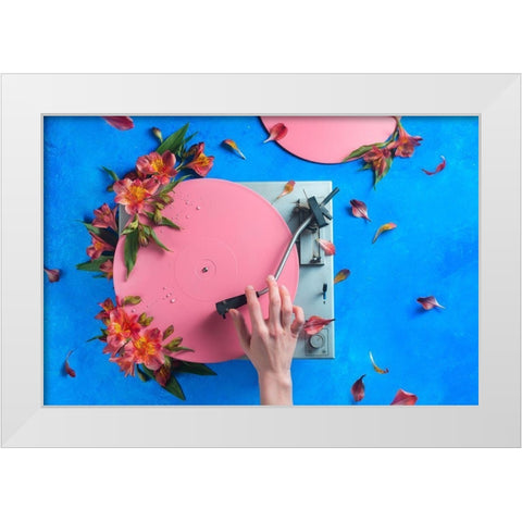 Spring Record White Modern Wood Framed Art Print by Belenko, Dina