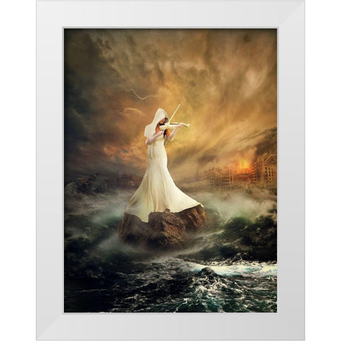 rhythm of the storms White Modern Wood Framed Art Print by Juniawan, Rooswandy