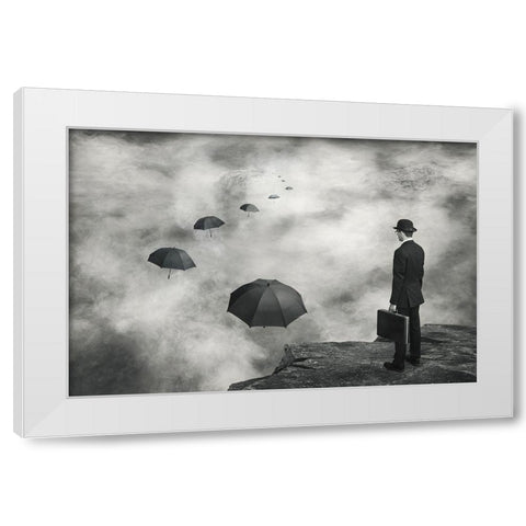 The Road Less Traveled White Modern Wood Framed Art Print by Villeneuve, Alain