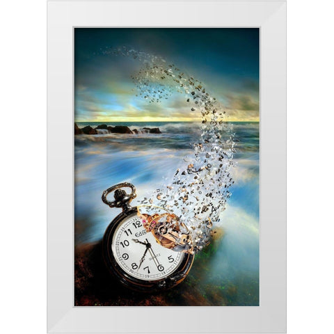 The Vanishing Time White Modern Wood Framed Art Print by Wijaya, Sandy