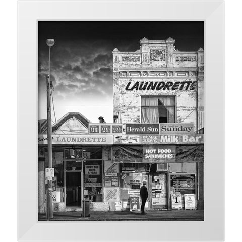 Mixed business White Modern Wood Framed Art Print by Donoghue, Adrian