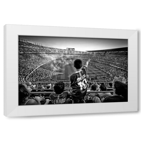 Cathedral of Football White Modern Wood Framed Art Print by Geiger, Clemens