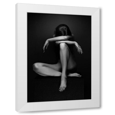 Eszter White Modern Wood Framed Art Print by Kiss, Jozef