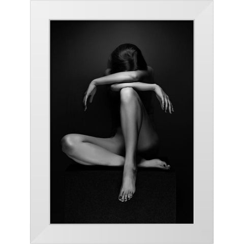 Eszter White Modern Wood Framed Art Print by Kiss, Jozef