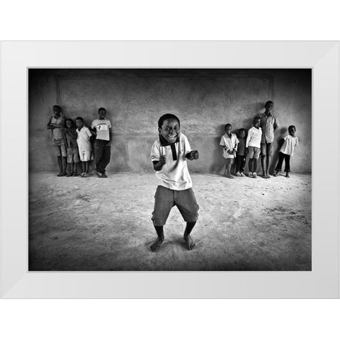 The performer White Modern Wood Framed Art Print by Apers, Marc