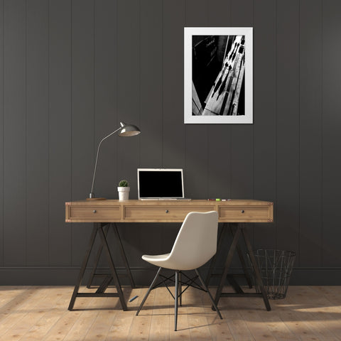 Queen Street White Modern Wood Framed Art Print by Wang, Jian