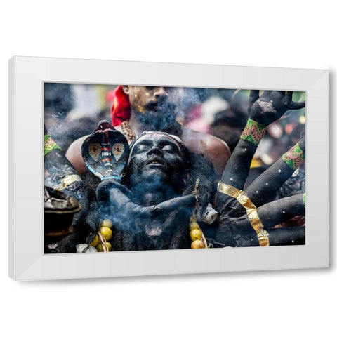 Black Kaali White Modern Wood Framed Art Print by Subramanian, Elangovan