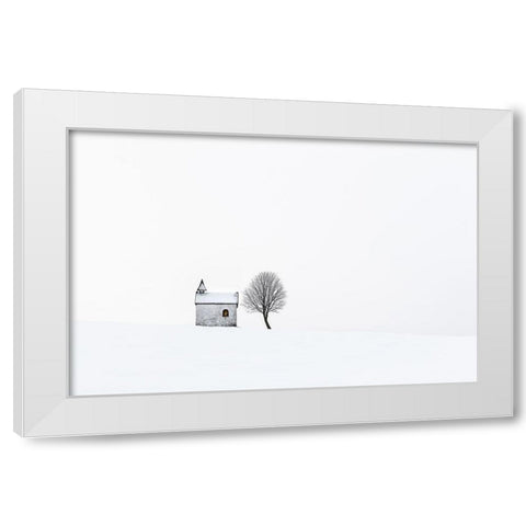 The Chapel White Modern Wood Framed Art Print by Meier, Tom
