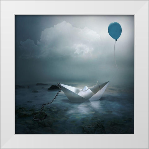 Without choice White Modern Wood Framed Art Print by Simongulashvili, Natalia