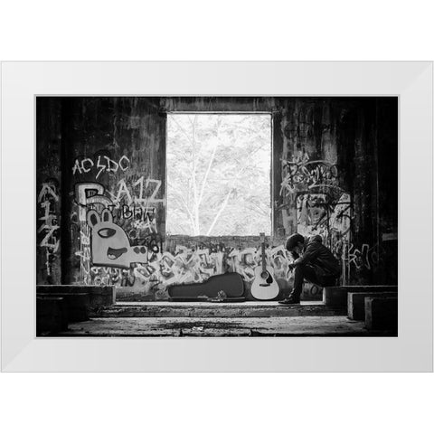 Untitled White Modern Wood Framed Art Print by Perwiranegara, Bayu