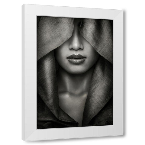 Hood White Modern Wood Framed Art Print by Azalaka