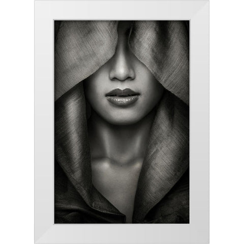 Hood White Modern Wood Framed Art Print by Azalaka