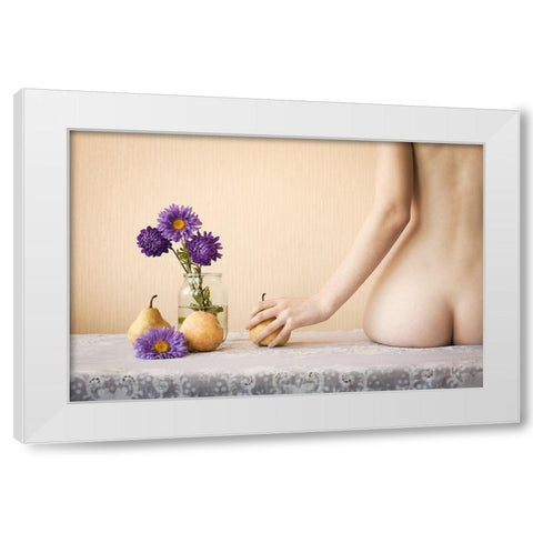 Pears White Modern Wood Framed Art Print by Kolotuschenko, Ewgenij