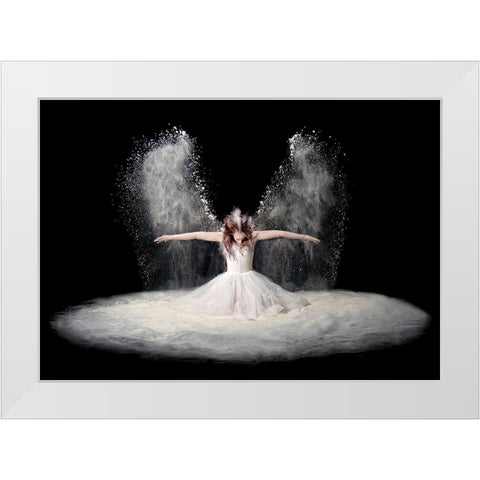 Dust Wings White Modern Wood Framed Art Print by Pentony Ma, Pauline