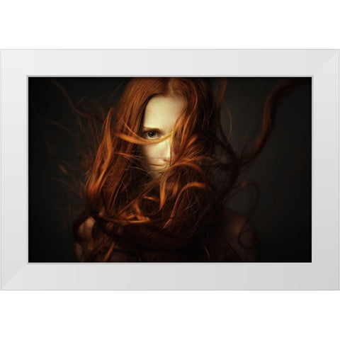 Untitled No 5391 White Modern Wood Framed Art Print by Ageev, Dmitry