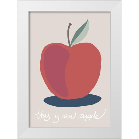 This is an Apple White Modern Wood Framed Art Print by Artographie Studio