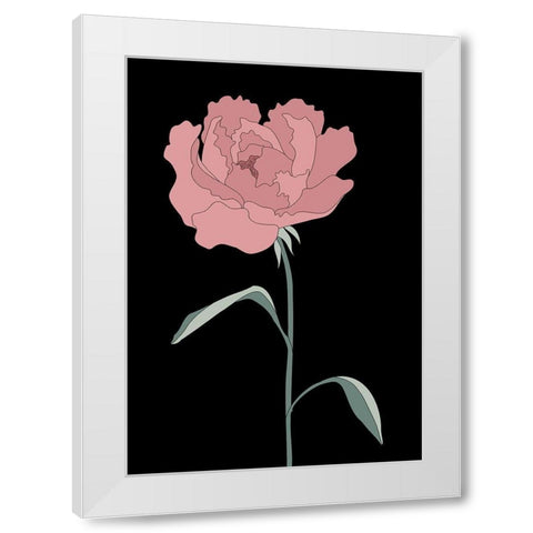Peony 01 White Modern Wood Framed Art Print by Artographie Studio