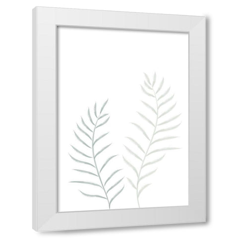 Pale Plants White Modern Wood Framed Art Print by Artographie Studio