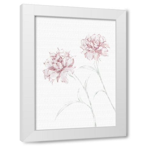 Peony 03 White Modern Wood Framed Art Print by Artographie Studio