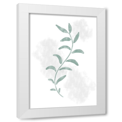 Jazzy Leaves White Modern Wood Framed Art Print by Artographie Studio
