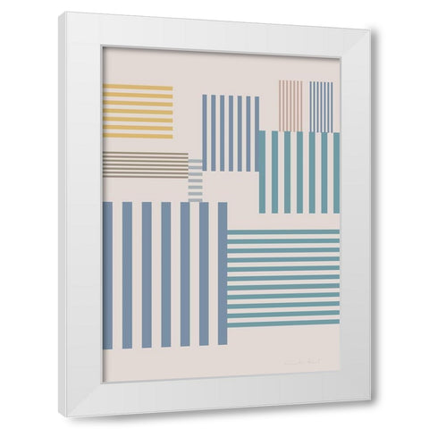 Squares White Modern Wood Framed Art Print by Artographie Studio