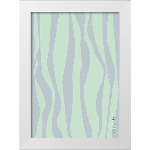 Wavy Stripes White Modern Wood Framed Art Print by Artographie Studio