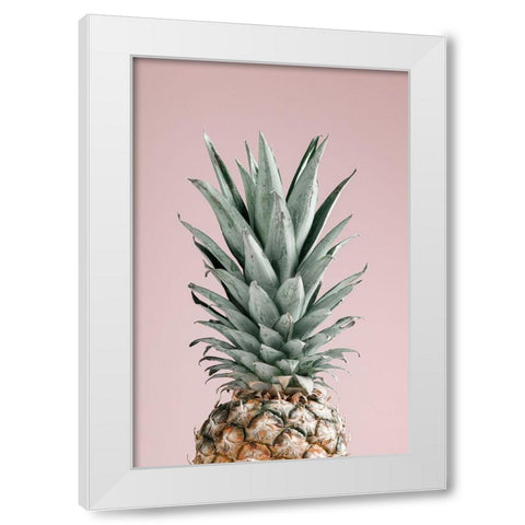 Pineapple Pink 02 White Modern Wood Framed Art Print by Artographie Studio