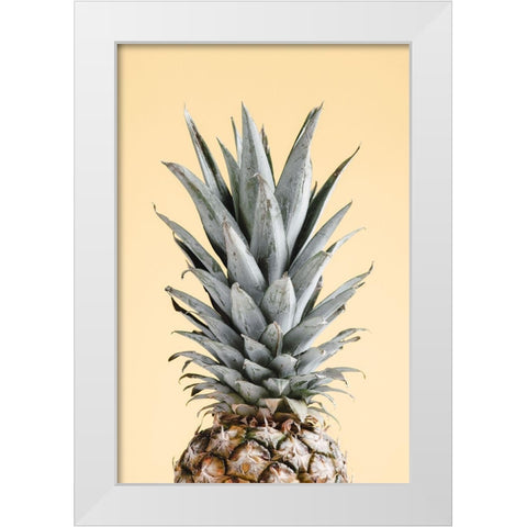 Pineapple Yellow 04 White Modern Wood Framed Art Print by Artographie Studio