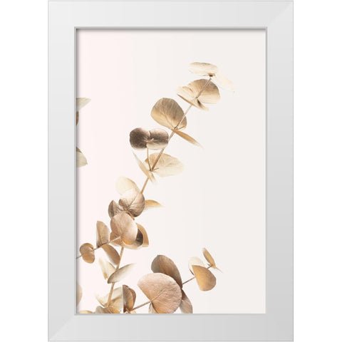 Eucalyptus Gold No 03 White Modern Wood Framed Art Print by Artographie Studio