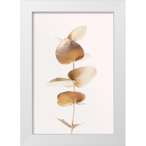 Eucalyptus Gold No 06 White Modern Wood Framed Art Print by Artographie Studio