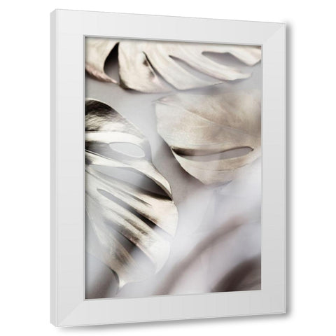 Monstera Gold 02 White Modern Wood Framed Art Print by Artographie Studio